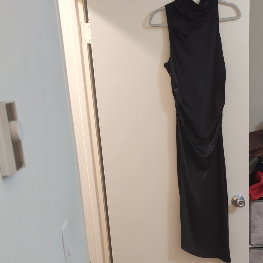 Banana Republic Silk Black Asymmetrical Dress